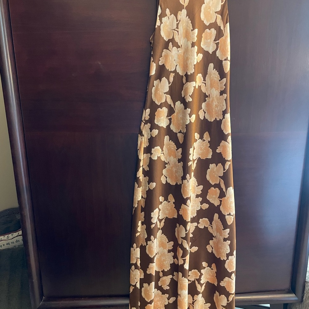 Vince Brown Floral Maxi Dress